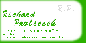 richard pavlicsek business card